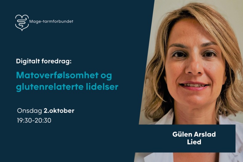 Digitalt foredrag om «Matoverfølsomhet og glutenrelaterte lidelser» Digitalt foredrag om «Matoverfølsomhet og glutenrelaterte lidelser»